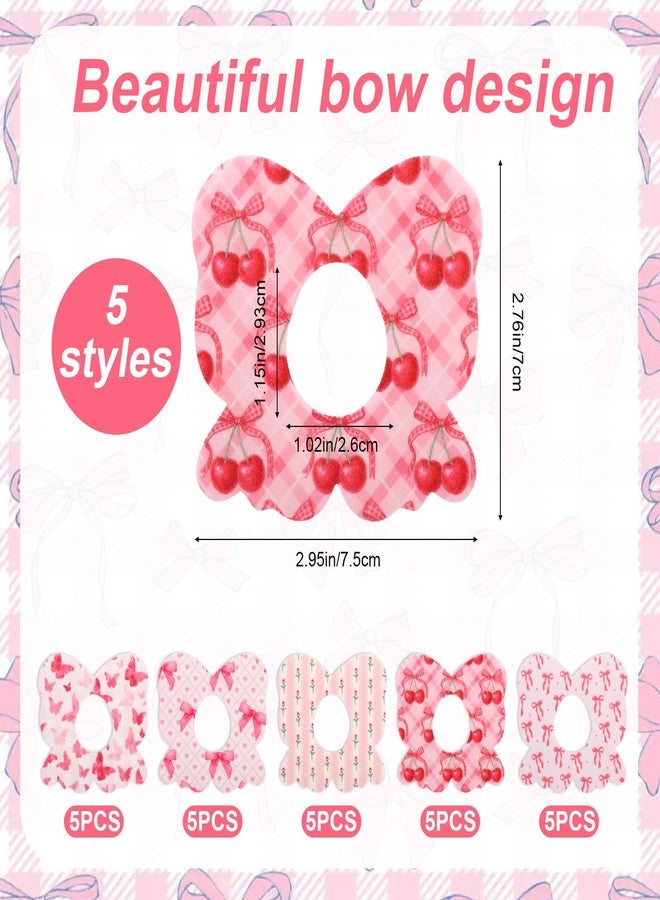 Penitue 25pcs Bowknot Sensor Covers for Dexcom G7, 5 Styles Cute Bowknot CGM Overpatch Waterproof Breathable Adhesive Patches Monitor Sensor Stickers Accessories Compatible with Dexcom G7 - Image 2